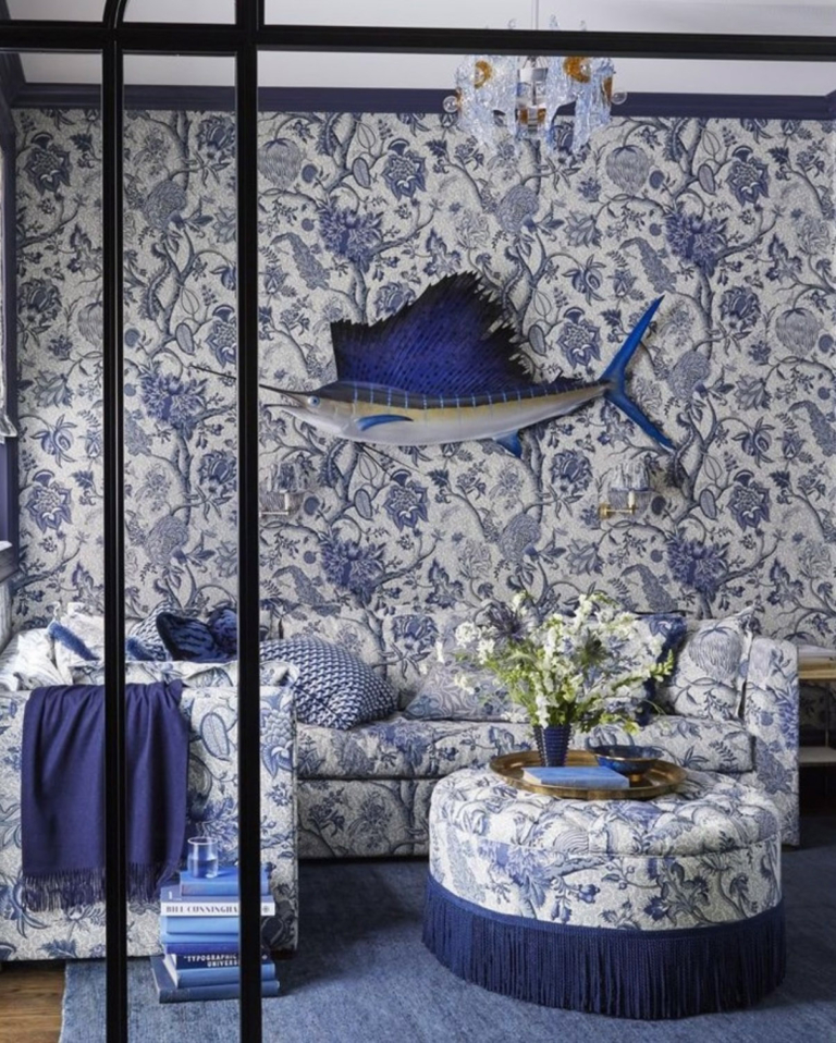 Wallpaper blue flowers ocean